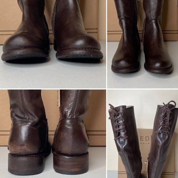 BED STU Manchester Distressed Brown Leather Tall Riding Boots BEDSTU Size 7 - Picture 5 of 16
